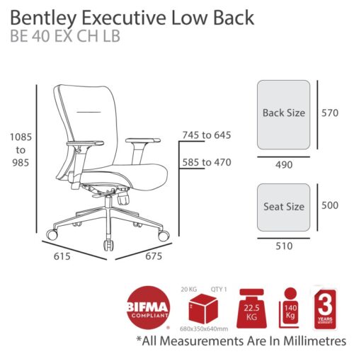 MA Bentley Executive Low Back Chair