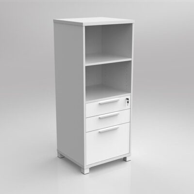 OL Axis Tower Bookcase Storage with 3 loackable drawers