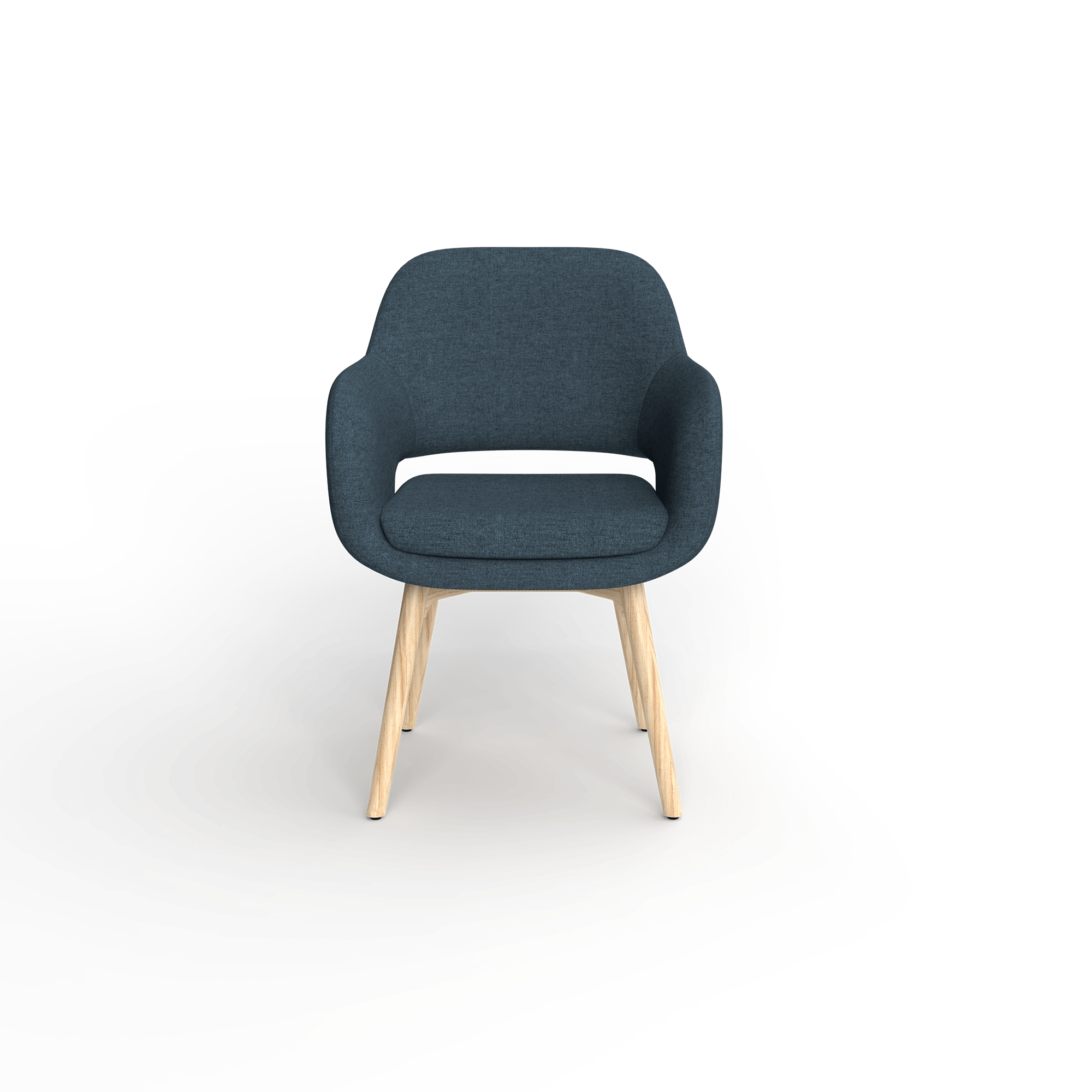 Elaro-Arm-Chair-Wood-BaseSteelblue-Front-View.png